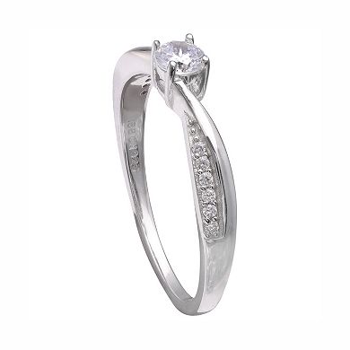 PRIMROSE Sterling Silver Cubic Zirconia Ring