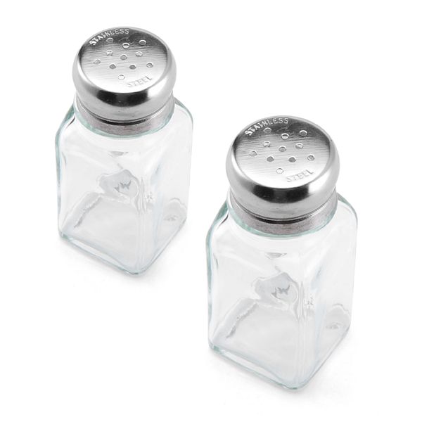 JoyJolt Revere Glass Salt and Pepper Shaker, 2 oz Set