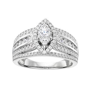 Simply Vera Vera Wang 14k White Gold 1 Carat T.W. Diamond Marquise Engagement Ring