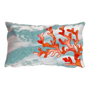 Liora Manne Coral Wave Indoor Outdoor Throw Pillow