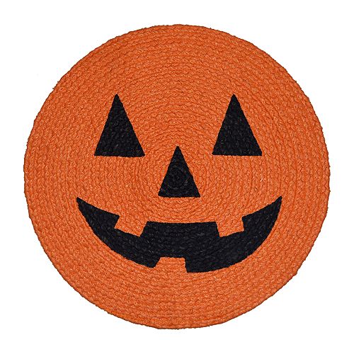Celebrate Halloween Together Pumpkin Braid Round Placemat