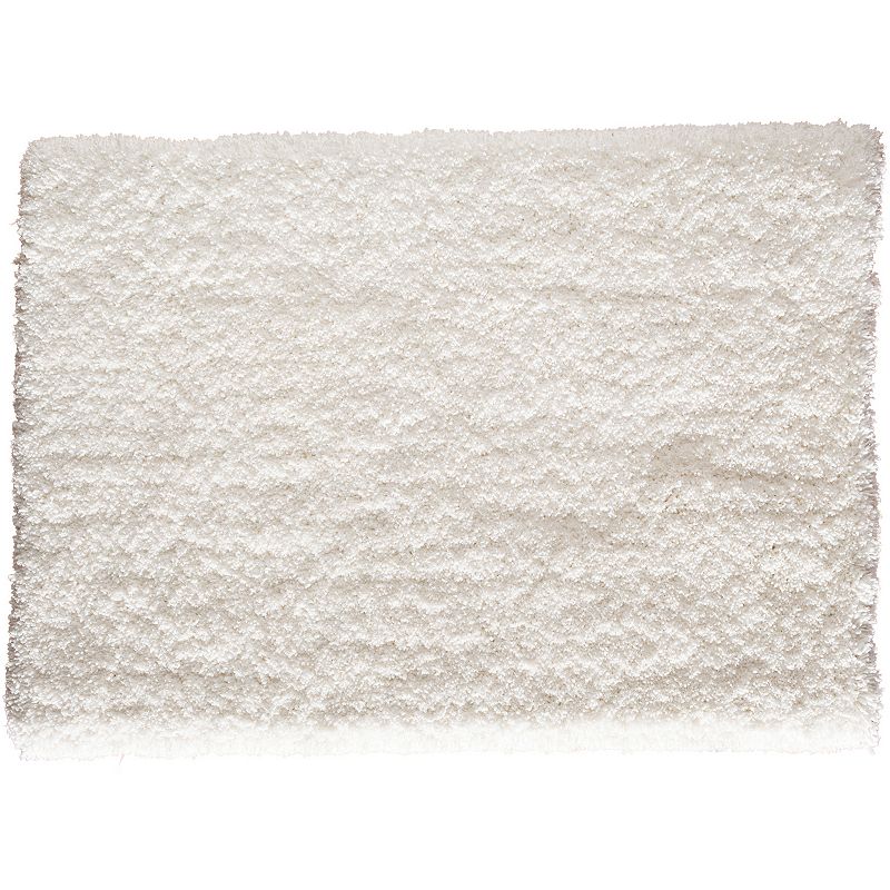 Loomaknoti Alpaca Solid Shag Rug, White, 7.5X9.5 Ft