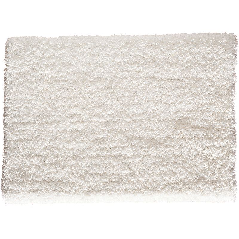 Loomaknoti Alpaca Solid Shag Rug, White, 7.5X9.5 Ft