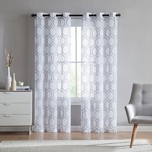 VCNY Home 2-pack Empire Embroidered Sheer Curtain