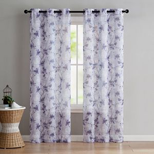 VCNY Jasmine Semi Sheer Printed Window Curtain Set