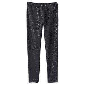 Girls 7-16 SO庐 Black Allover Glitter Leggings