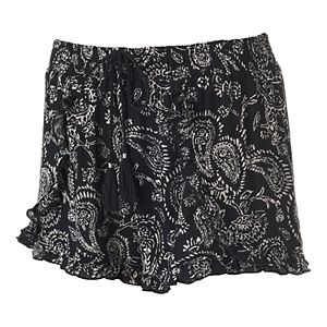 Juniors' Mudd® Print Tulip Hem Soft Shorts