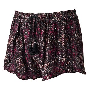 Juniors' Mudd® Print Tulip Hem Soft Shorts