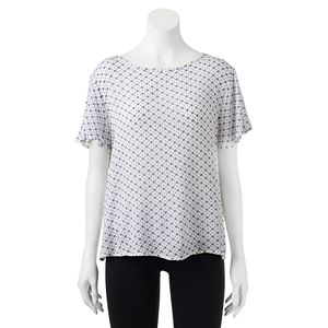 Juniors' Cloud Chaser Print Crinkle Top