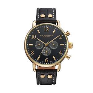 Akribos XXIV Men's Leather Swiss Watch