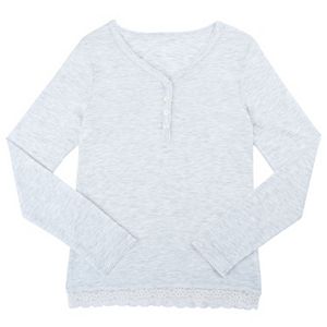 Girls 7-16 French Toast Scalloped Lace Henley