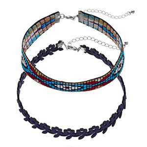 Mudd® Southwest & Flower Choker Necklace Set