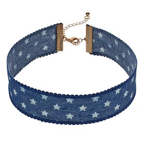 Mudd® Blue Denim Star Choker Necklace