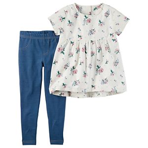 Girls 4-8 Carter's Floral Tunic & Jeggings Set