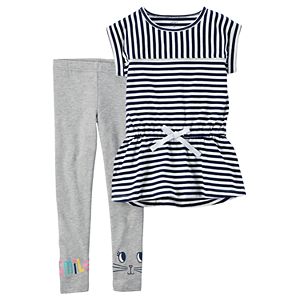 Girls 4-8 Carter's Striped Tunic & Leggings Set