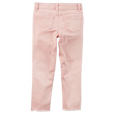Girls 4-8 Carter's Embroidered Floral Pink Woven Pants