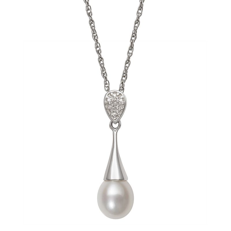 Sterling Silver Freshwater Cultured Pearl Pendant Necklace, Womens, Size: