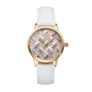 Akribos XXIV Women's Ornate Artistic Leather Watch