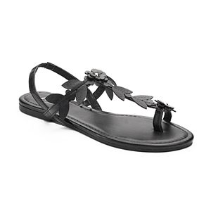 Candie's® Women's Floral Strap Toe Loop Sandals!