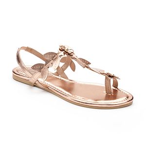 Candie's® Women's Floral Strap Toe Loop Sandals!