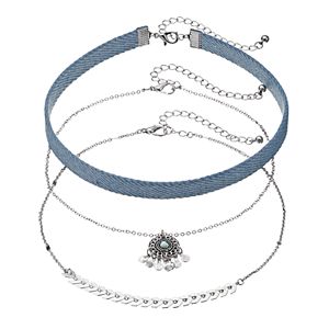 Mudd® Denim, Dream Catcher & Arrow Choker Necklace Set