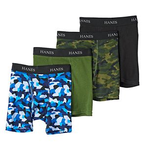 Boys Hanes 4-Pack Print Boxer Briefs
