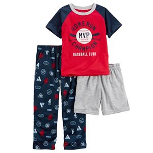 Boys 4-12 Carter's Baseball MVP 3-Piece Pajama Set