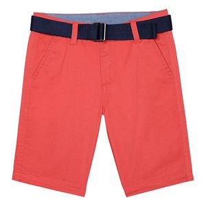 Boys 4-7 Chaps Flat-Front Belted Shorts