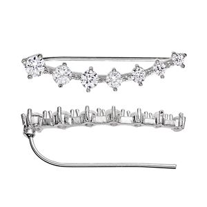 Dana Buchman Cubic Zirconia Graduated Nickel Free Ear Climbers
