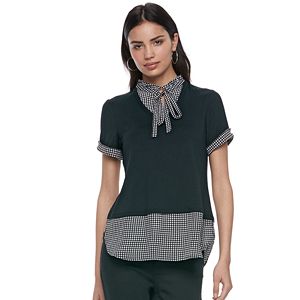 Women's ELLE™ Tie-Neck Mock Layer Top