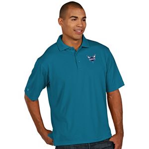 Men's Antigua Charlotte Hornets Pique Xtra-Lite Polo