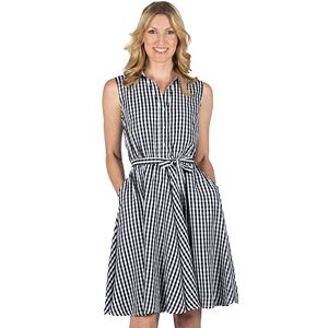 Women's Larry Levine Fit & Flare Gingham Dress