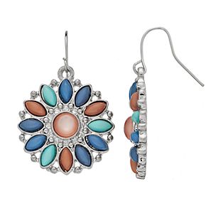 Mudd® Nickel Free Marquise Stone Medallion Drop Earrings