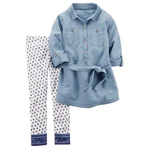 Girls 4-8 Carter's Chambray Tunic & Leggings Set