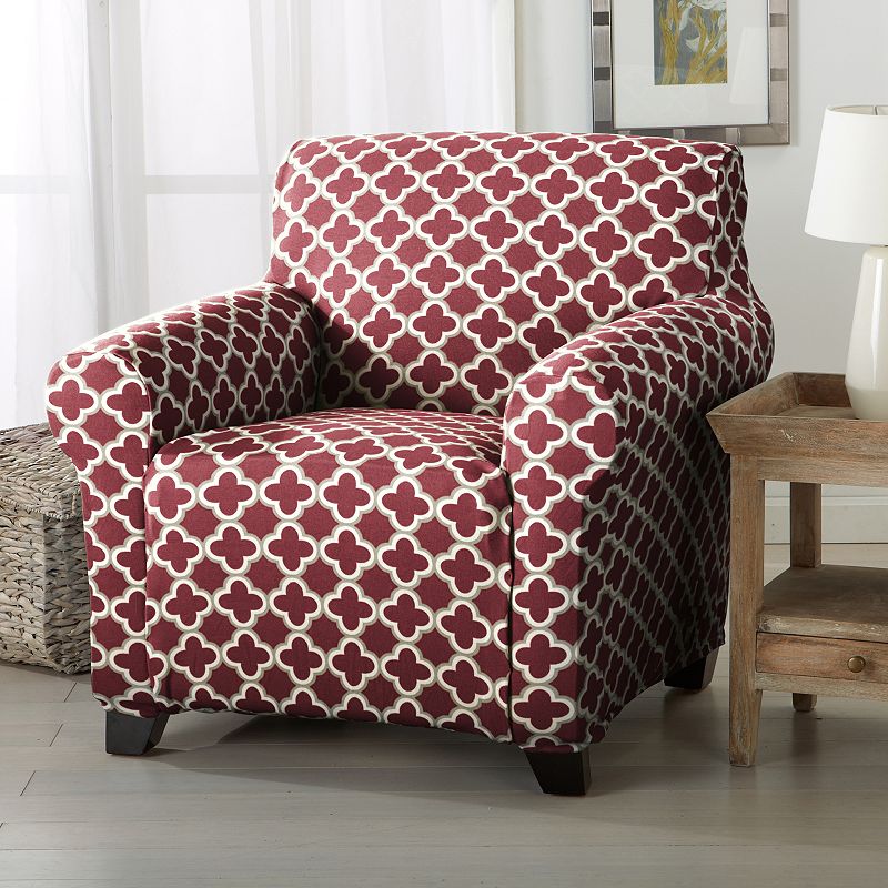 Home Fashion Designs Madison Collection Twill Form Fit Chair Slipcover, Red