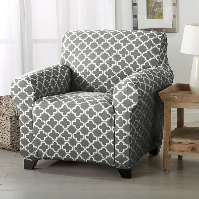 Home Fashion Designs Madison Collection Twill Form Fit Chair Slipcover, Gre