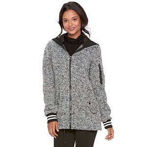 madden NYC Juniors' Hooded Fleece Bomber Jacket