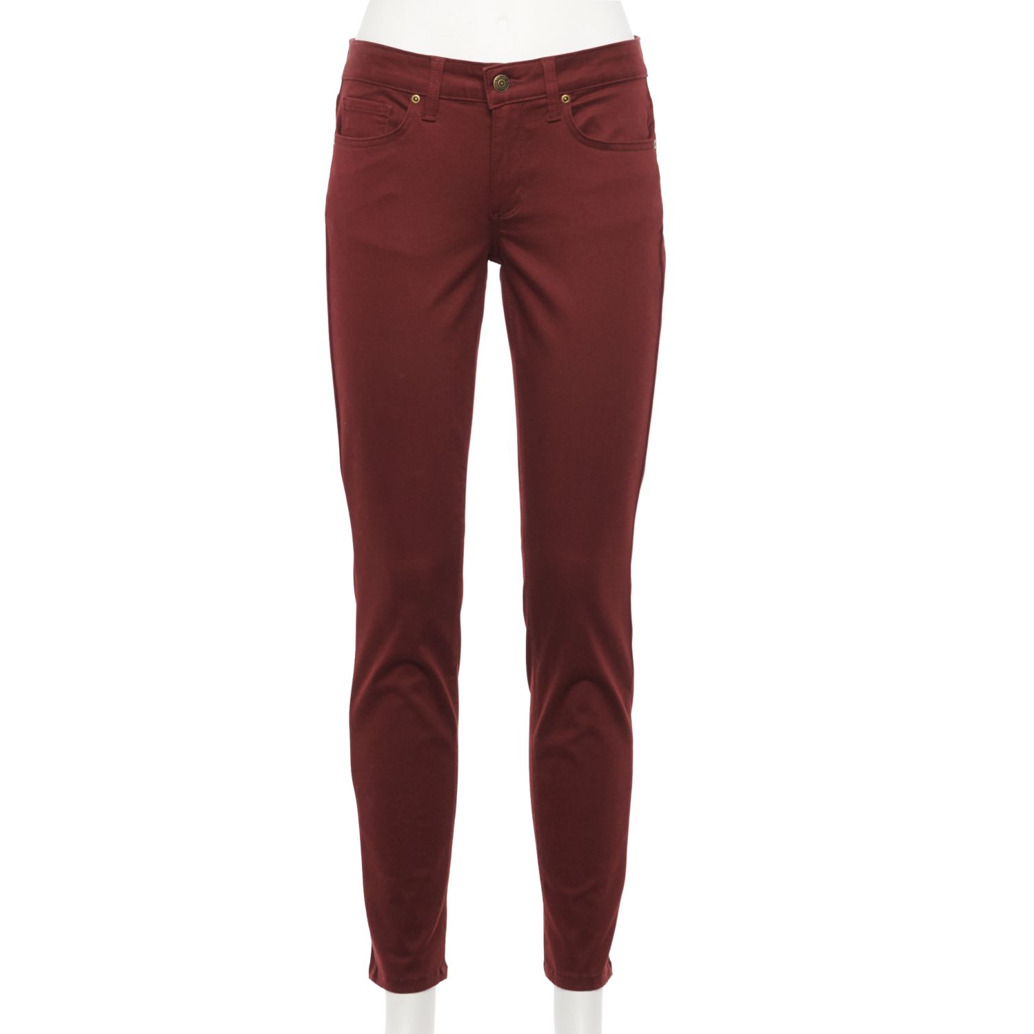 red skinny dress pants womens