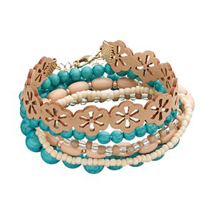 Mudd® Simulated Turquoise Beaded Stretch Bracelet Set