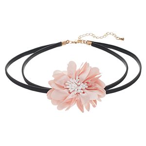 Mudd® Pink Chiffon Flower Choker Necklace