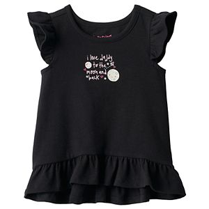 Baby Girl Jumping Beans® Graphic Ruffled High-Low Hem Tee