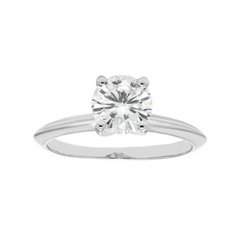 14k White Gold 1 Carat T.W. Lab-Created Moissanite Engagement Ring