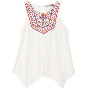 Girls 7-16 Speechless Embroidered Sharkbite Hem Tank Top