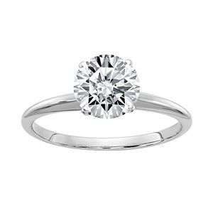 14k White Gold 1 1/2 Carat T.W. Lab-Created Moissanite Engagement Ring