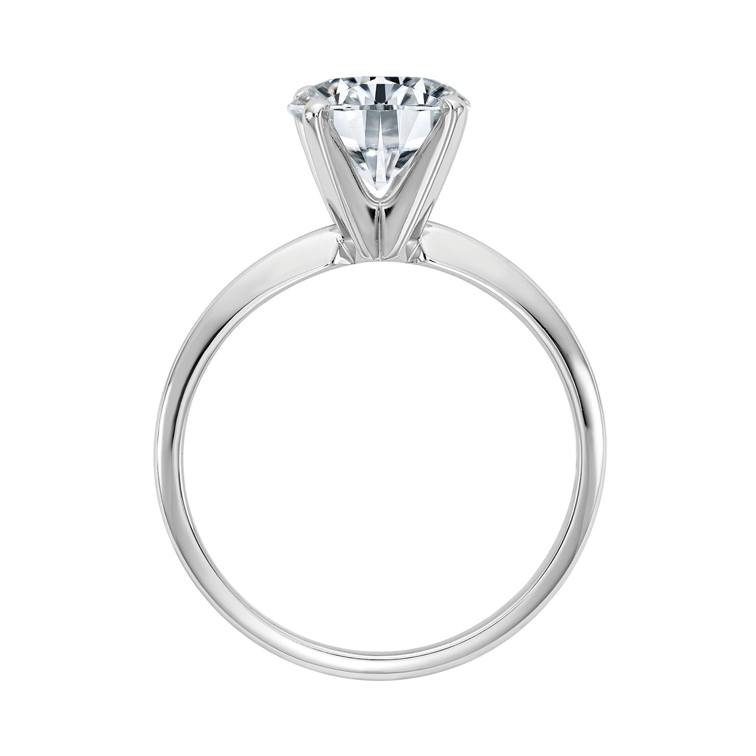2.0 CT Lab Created Moissanite Engagement Ring – 14K White Gold Plated, Solitaire, Size Any