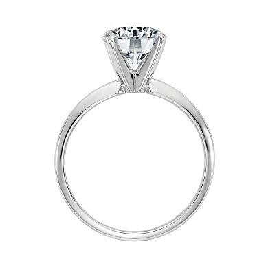 14k White Gold 1 3/4 Carat T.W. Lab-Created Moissanite Engagement Ring