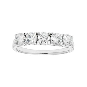 14k White Gold 1 Carat T.W. Lab-Created Moissanite Anniversary Ring