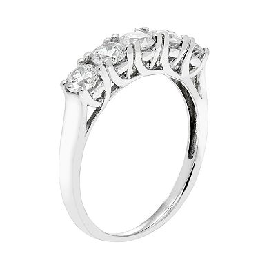 14k White Gold 1 Carat T.W. Lab-Created Moissanite Anniversary Ring