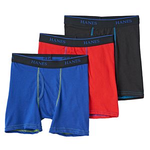 Boys Hanes 3-Pack Knit Boxer Briefs