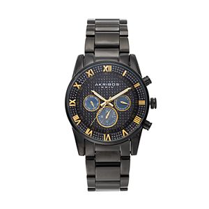 Akribos XXIV Men's Enterprise Crystal Stainless Steel Swiss Watch